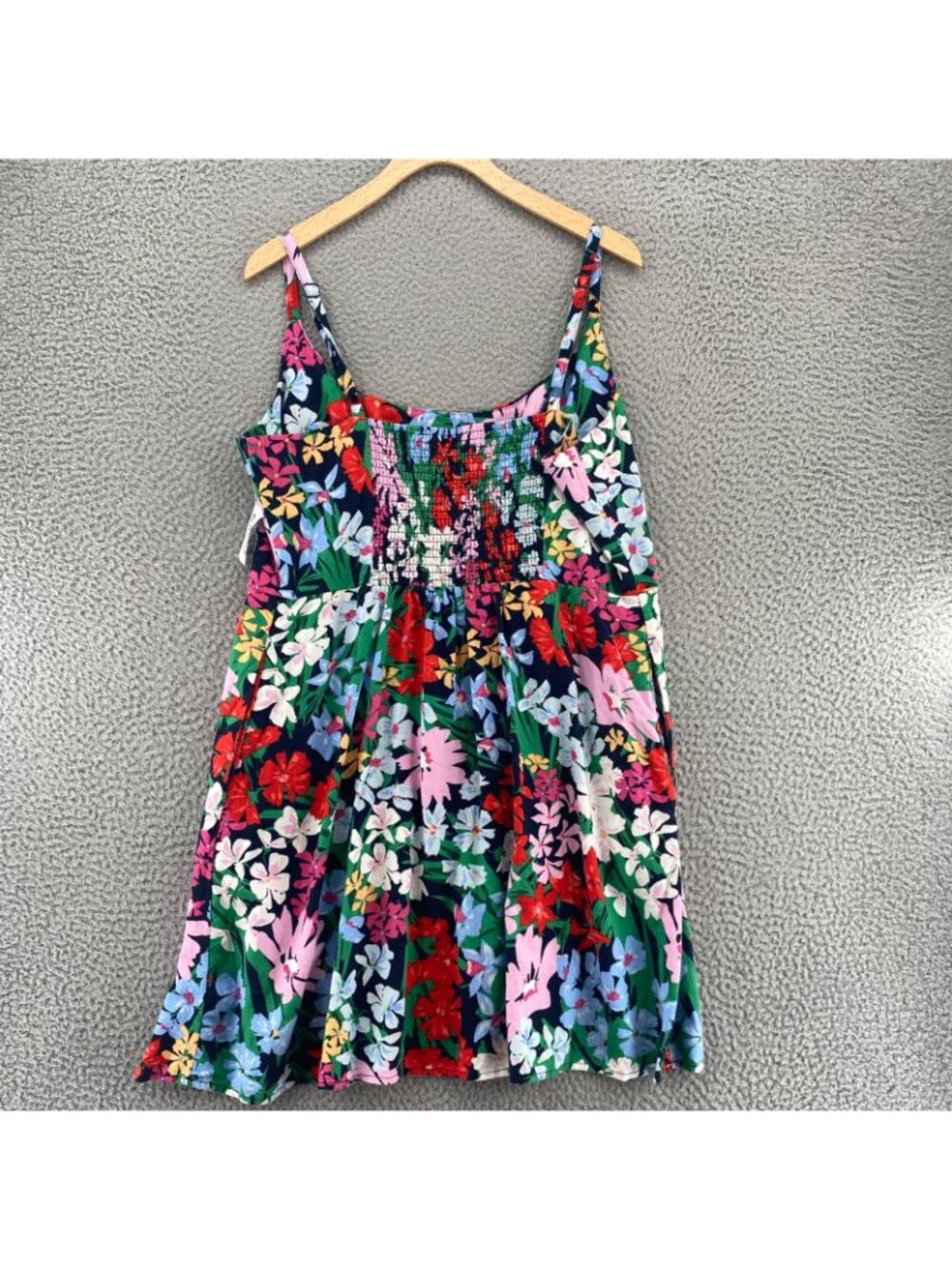 Old Navy Dress Womens Extra Large Navy Multi Floral Linen Fit & Flare Sundress - Picture 3 of 11